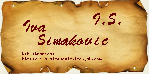 Iva Simaković vizit kartica